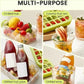 2-in-1 Zero Touch Ice Cube Bottle with Press Release Tray & Lid
