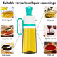 3 in 1 Oil Dispenser Bottle for Kitchen with Brush Glass Spray Bottle 550ml
