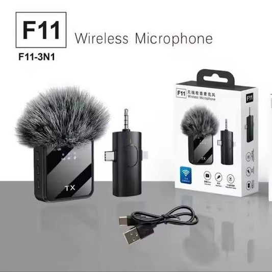 F11 Double MIC ANC + ECHO Mode with Wind Muff Cover. (TypeC + iPhone + Android)